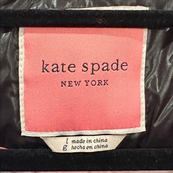 Kate Spade White and Black Quilted Jacket with Pearl Snaps Size L - Picture 9 of 11